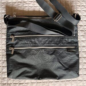 Gray/Pink Nylon Baggallini Crossbody Zip Bag